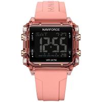 Relógio Esportivo Feminino Quadrado Digital Pulseira De Silicone Rosa - 1