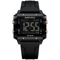 Relógio Esportivo Feminino Quadrado Digital Pulseira De Silicone Preto - 1