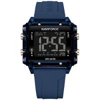 Relógio Esportivo Feminino Quadrado Digital Pulseira De Silicone Azul Marinho - 1