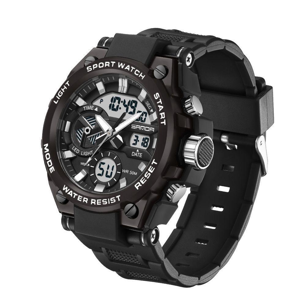 Relógio Esportivo Masculino Dual Display Digital Led Branco - 1