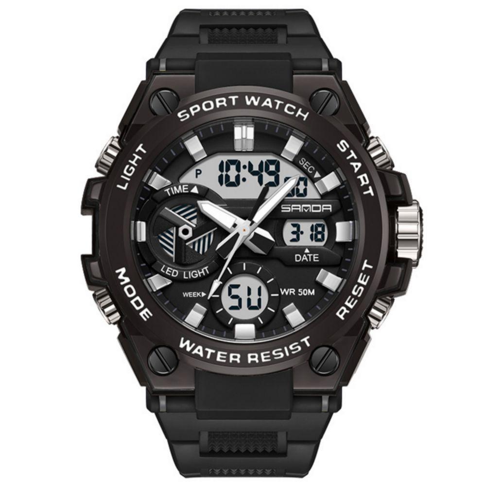 Relógio Esportivo Masculino Dual Display Digital Led Branco - 2