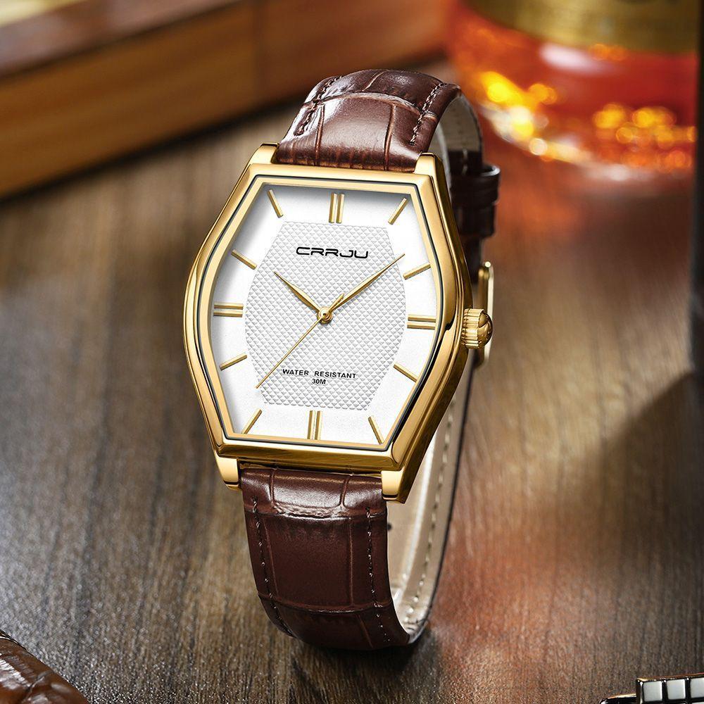 Relógio Crrju Negócios Casual De Pulso De Quartzo Dourado - 3