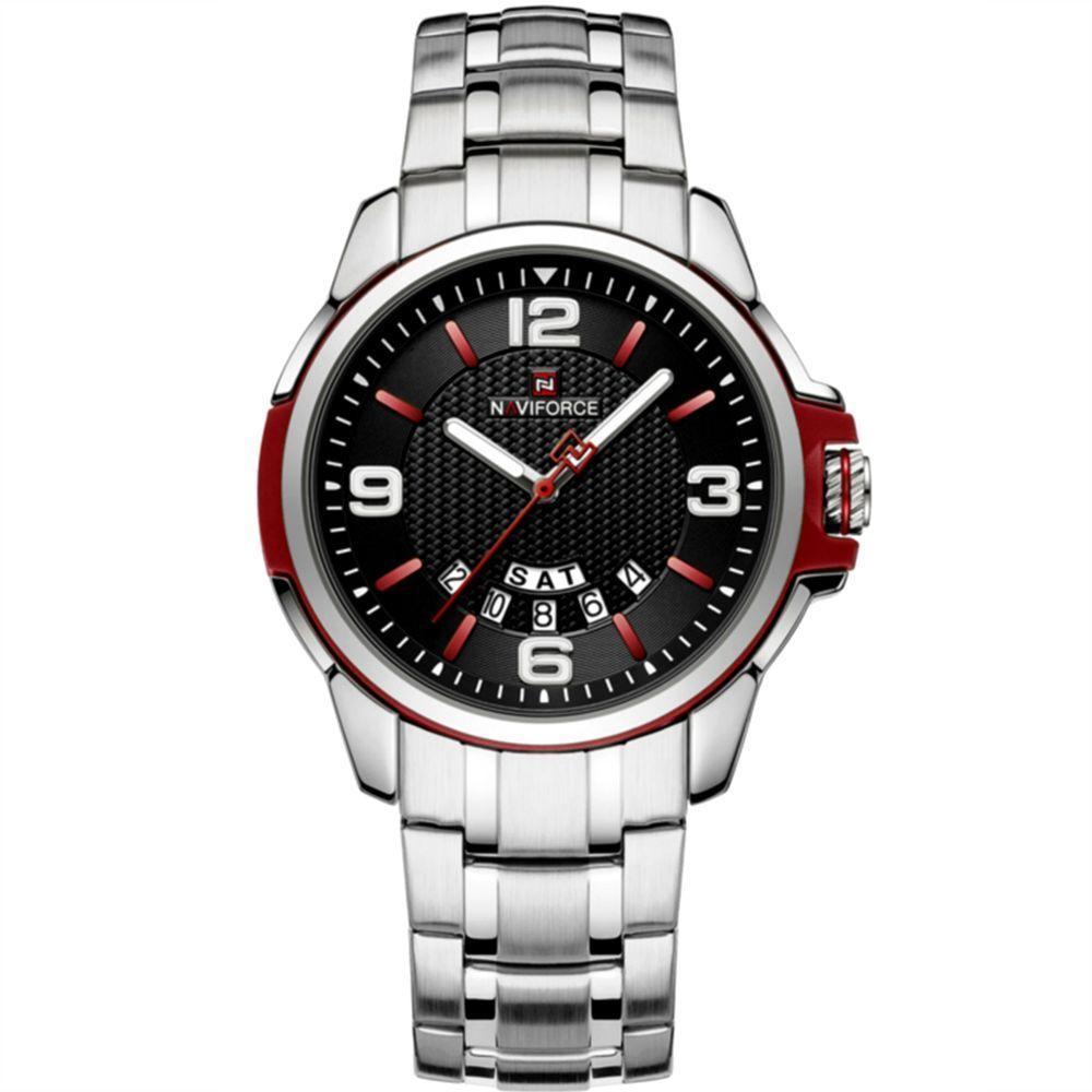 Relógio De Pulso Em Aço Inoxidável Clássico Esportivo Nf9215s Vermelho - 1