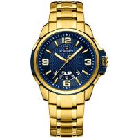 Relógio De Pulso Em Aço Inoxidável Clássico Esportivo Nf9215s Dourado - 1