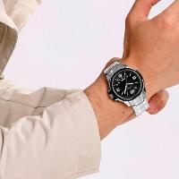 Relógio De Pulso Em Aço Inoxidável Clássico Esportivo Nf9215s Preto