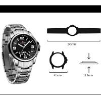 Relógio De Pulso Em Aço Inoxidável Clássico Esportivo Nf9215s Preto - 6