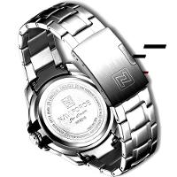 Relógio De Pulso Em Aço Inoxidável Clássico Esportivo Nf9215s Preto - 7