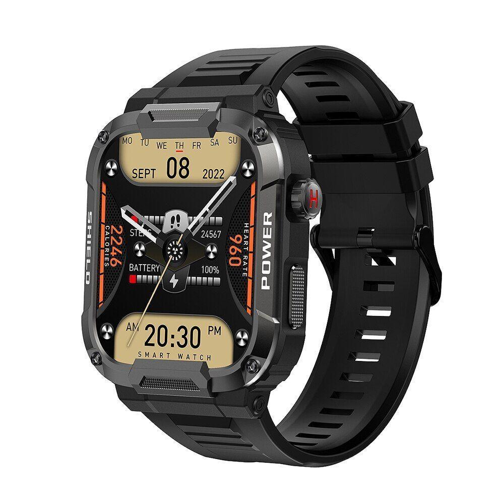 Relógio Inteligente Homens Bluetooth Chamada Smartwatch Mk66 Preto - 1
