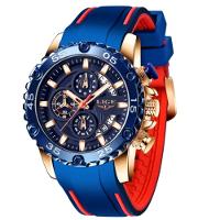 Relógio Masculino Pulseira De Silicone Esportivo De Quartzo Azul - 1
