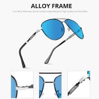 Óculos De Sol Masculino Polarizados Design Piloto Uv 400 Kdeam Azul - 4