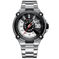 Relógio De Pulso De Quartzo Masculino Pulseira De Aço Inoxidável Prata - 1