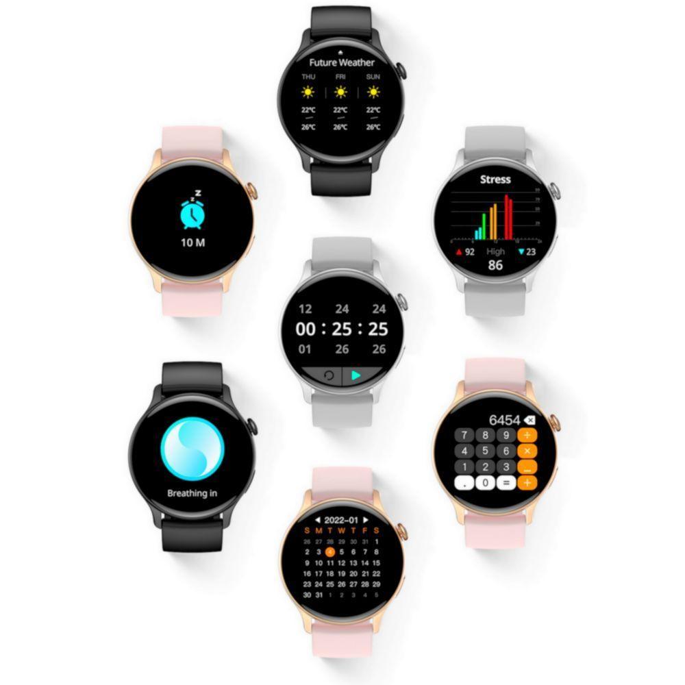 Relógio Inteligente Chamada Bluetooth Tela Amoled Hd Rosa - 3