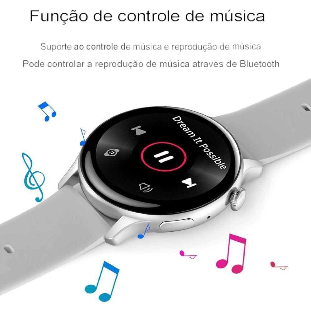 Relógio Inteligente Chamada Bluetooth Tela Amoled Hd Cinza - 5