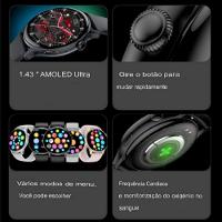Relógio Inteligente Chamada Bluetooth Tela Amoled Hd Cinza - 7