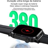 Relógio Inteligente Chamada Bluetooth Pulseira De Fitness Ip68 Preto - 5