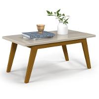 Mesa De Centro Para Sala Madeira Retangular Prism Patrimar Off White - 1