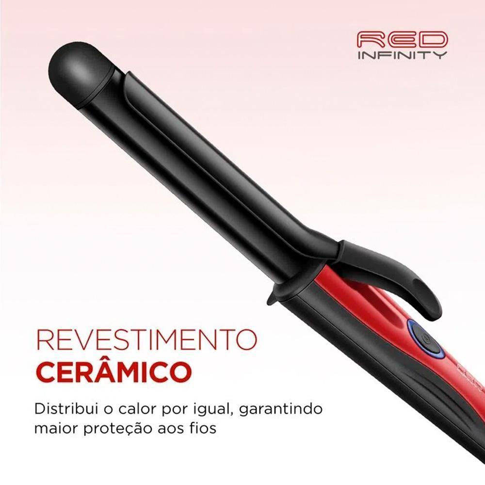Modelador De Cachos Mondial Infinity Em-12 Cabo Giratório Bivolt Preto E Vermelho - 5
