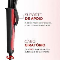 Modelador De Cachos Mondial Infinity Em-12 Cabo Giratório Bivolt Preto E Vermelho - 3