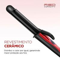 Modelador De Cachos Mondial Infinity Em-12 Cabo Giratório Bivolt Preto E Vermelho - 5