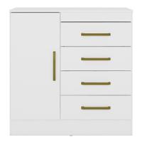 Cômoda De Madeira 4 Gavetas Montevidéu Demóbile Branco - 1