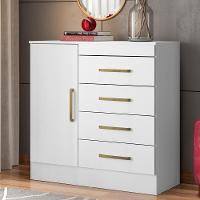 Cômoda De Madeira 4 Gavetas Montevidéu Demóbile Branco - 2