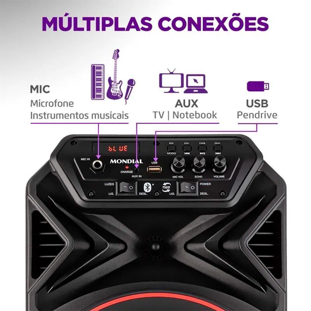 Caixa De Som Mondial Party Connect Party Plus Cm250 250w - 9