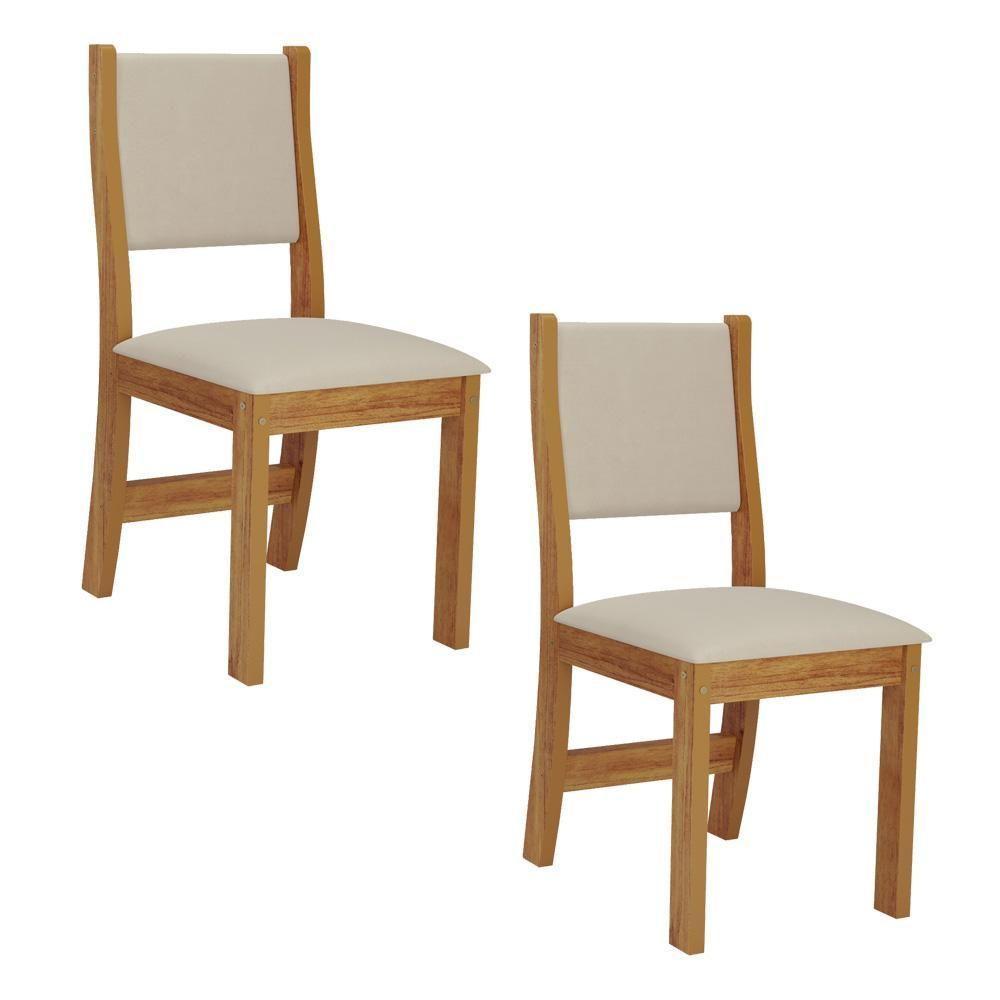 Conjunto 2 Cadeiras Estofadas Para Mesa De Jantar Sol Viero Mel - 1