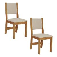 Conjunto 2 Cadeiras Estofadas Para Mesa De Jantar Sol Viero Mel - 1