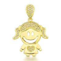 Pingente Filhos Cravejados Com Zirconias Banhado A Ouro 18k - Menino - 1