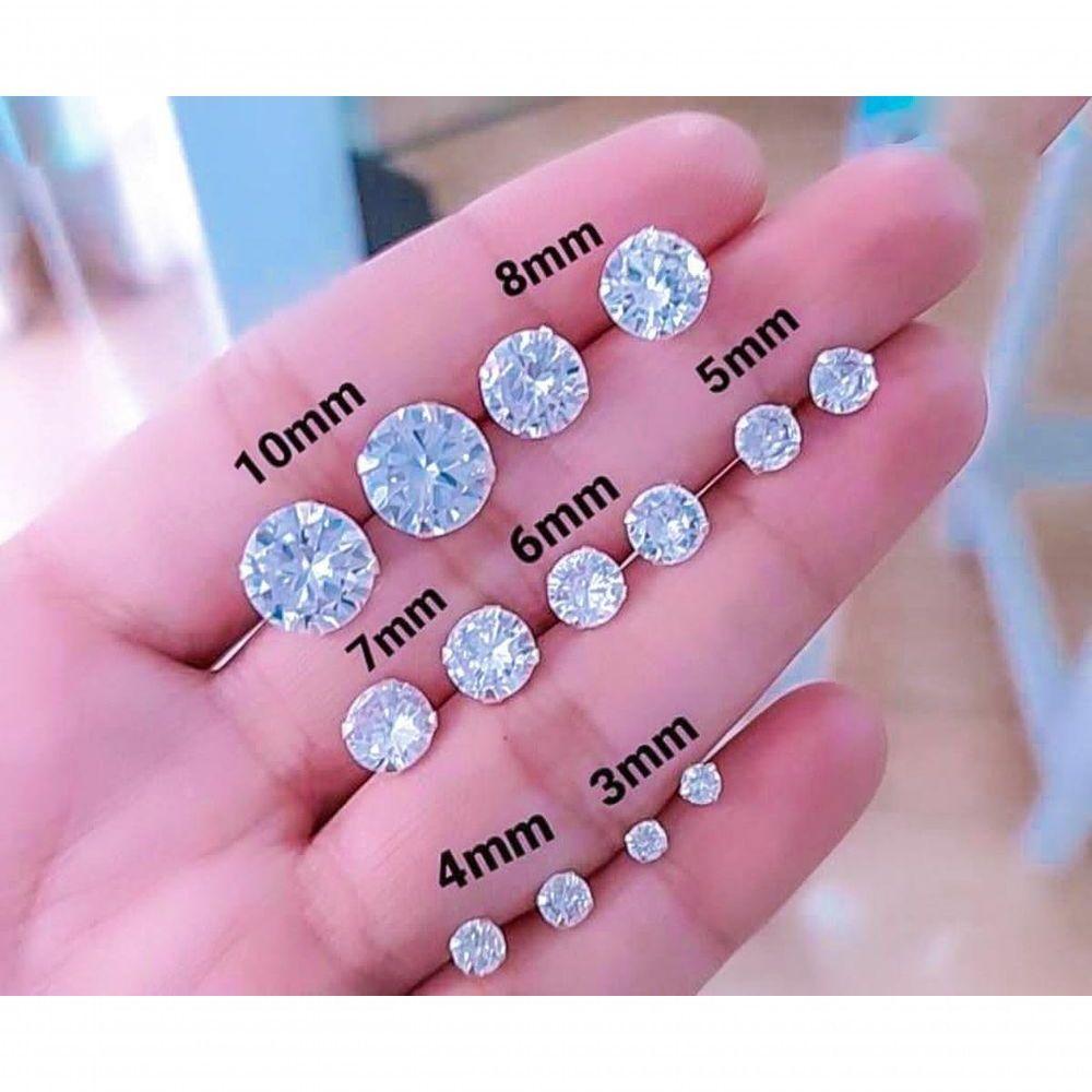 Brinco Ponto De Luz Zirconia Redonda Unissex Prata 925 - 3