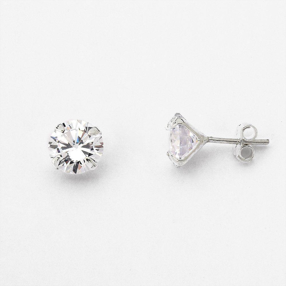 Brinco Ponto De Luz Zirconia Redonda Unissex Prata 925 - 4