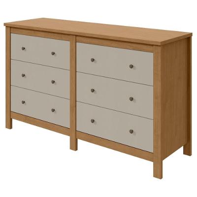 Cômoda Maggiore 6 Gavetas Amêndoa Clean /off White Lopas