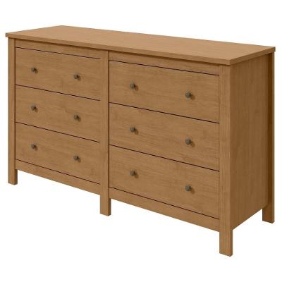 Cômoda Maggiore 6 Gavetas em MDP e MDF com Puxador Metálico Amêndoa Clean
