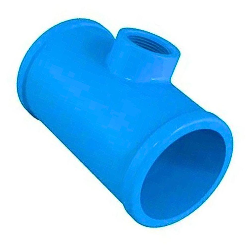 Te Soldavel 100mm Azul Com Saida 1" Ou 11-2" Polegada Rosca Amanco Tamanho 100x11-2" - 1