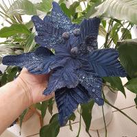 Flor Artificial Veludo Azul 30cm - 2