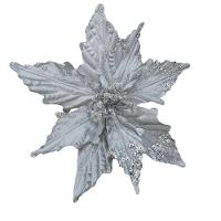 Flor Artificial Poinsétia Prata 25cm - 1