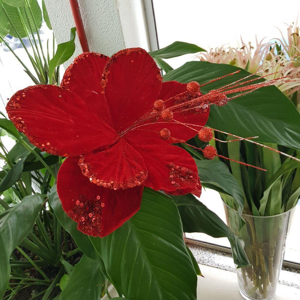 Flor Artificial Natal Vermelha 27cm - 2