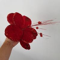 Flor Artificial Natal Vermelha 27cm - 3