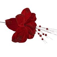 Flor Artificial Natal Vermelha 27cm