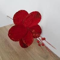 Flor Artificial Natal Vermelha 27cm - 5