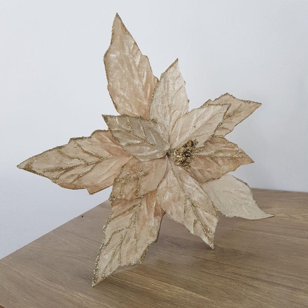 Flor Artificial Veludo Champanhe 35cm - 4