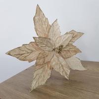 Flor Artificial Veludo Champanhe 35cm