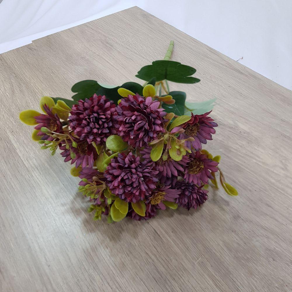 Flor Artificial Buquê Margaridas Com Cravo 30cm - 2