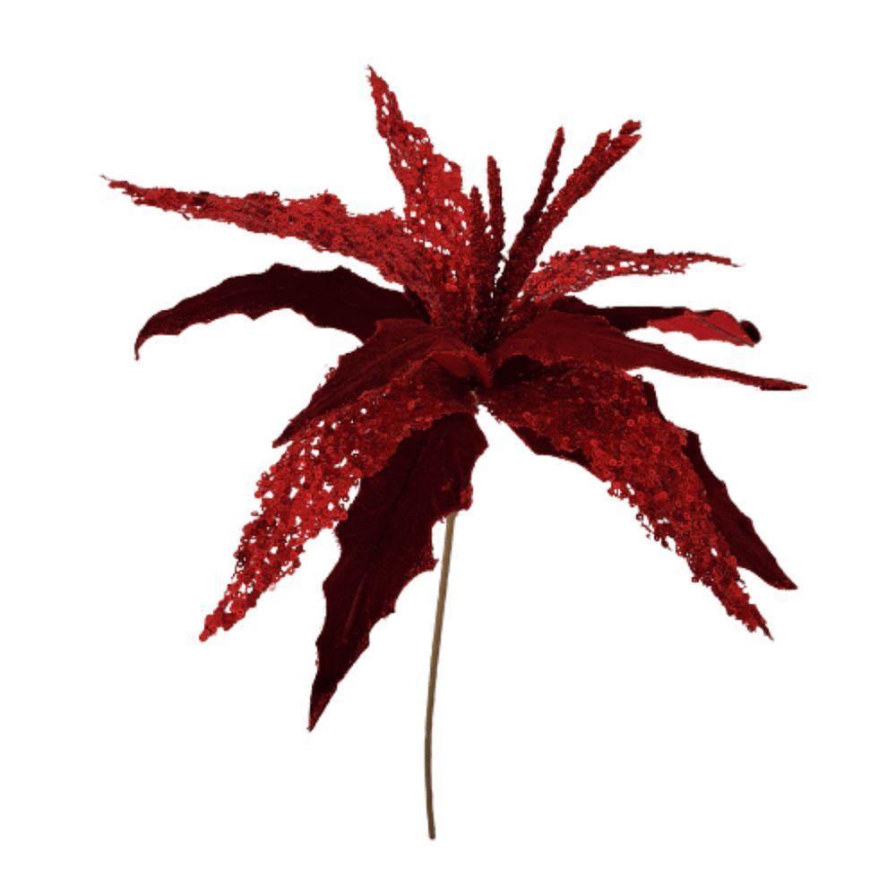 Flor Artificial Natal Vermelha 35cm - 1