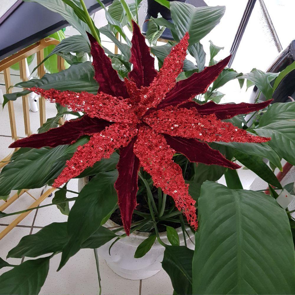 Flor Artificial Natal Vermelha 35cm - 2