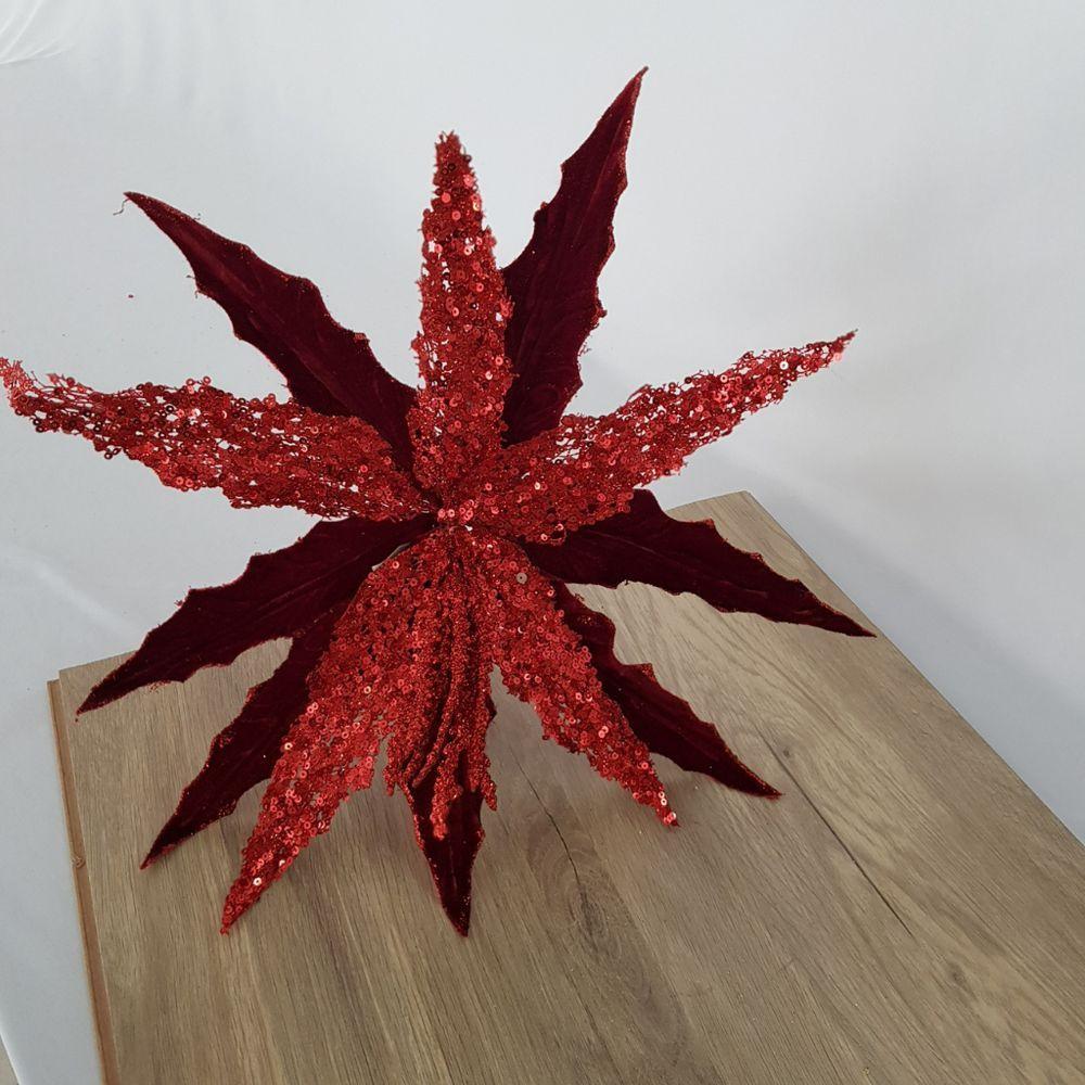 Flor Artificial Natal Vermelha 35cm - 4