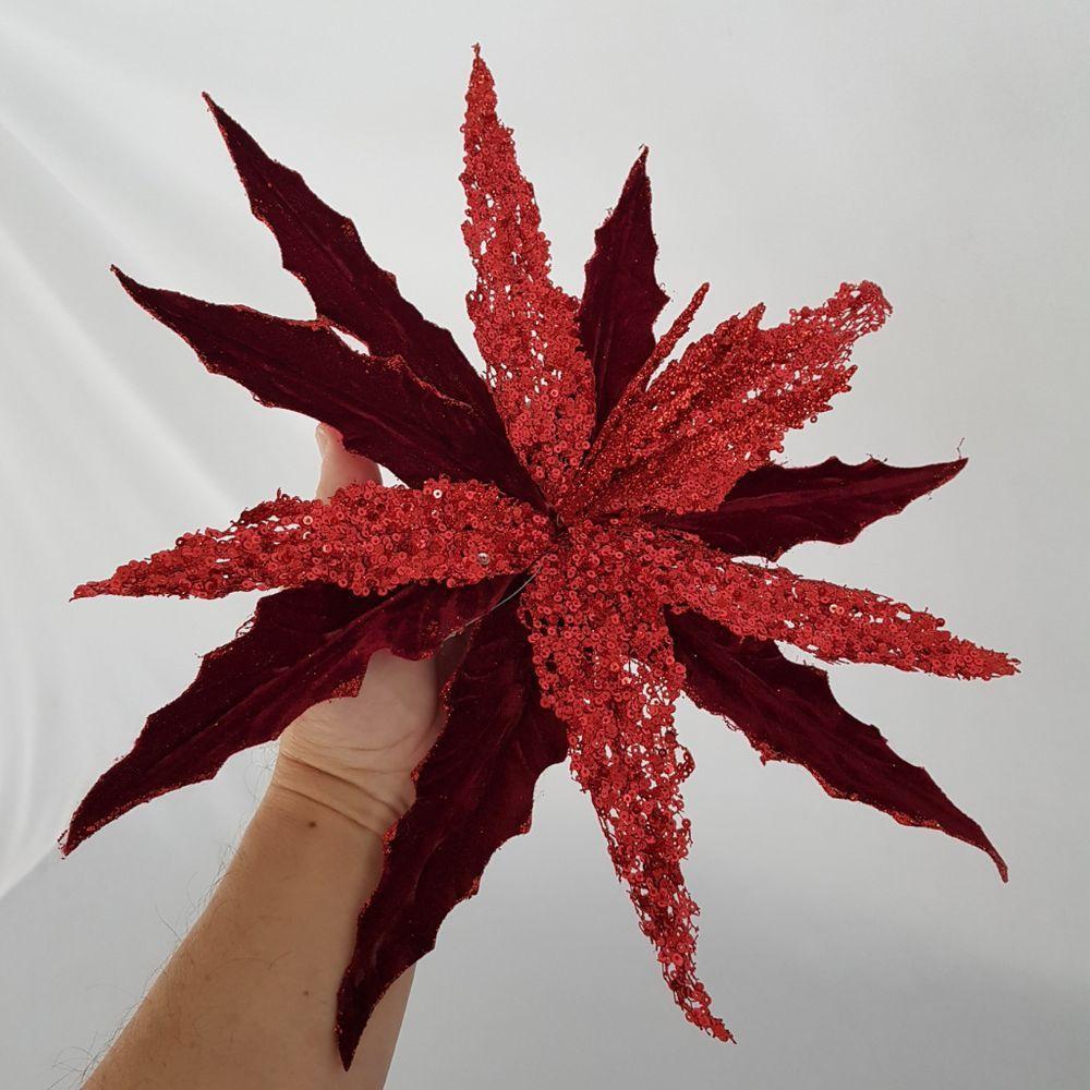 Flor Artificial Natal Vermelha 35cm - 5