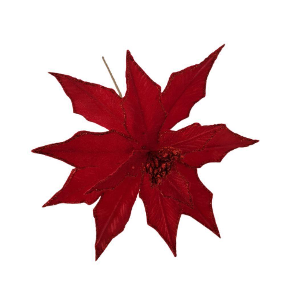 Flor Artificial Natal Vermelha 32cm - 1