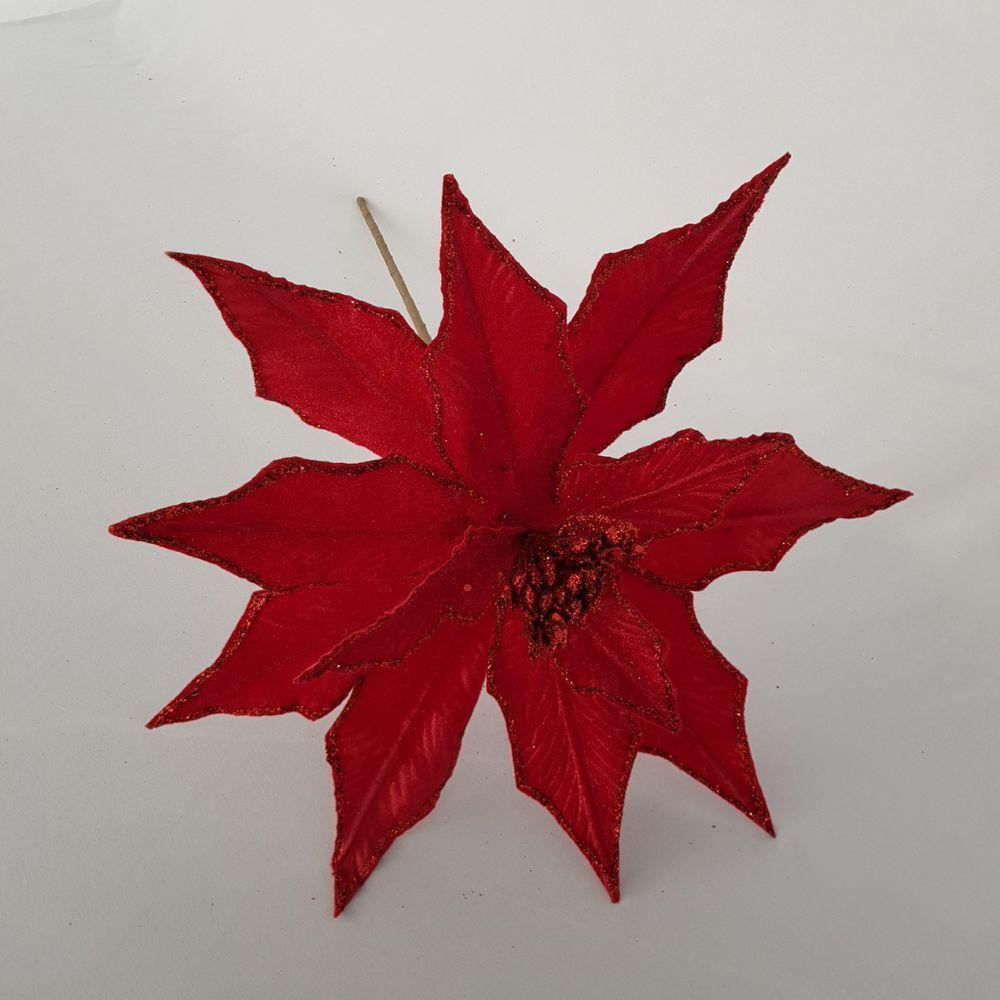 Flor Artificial Natal Vermelha 32cm - 2