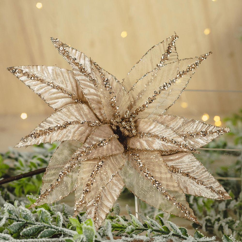 Flor Artificial Veludo E Voal 30cm - 6